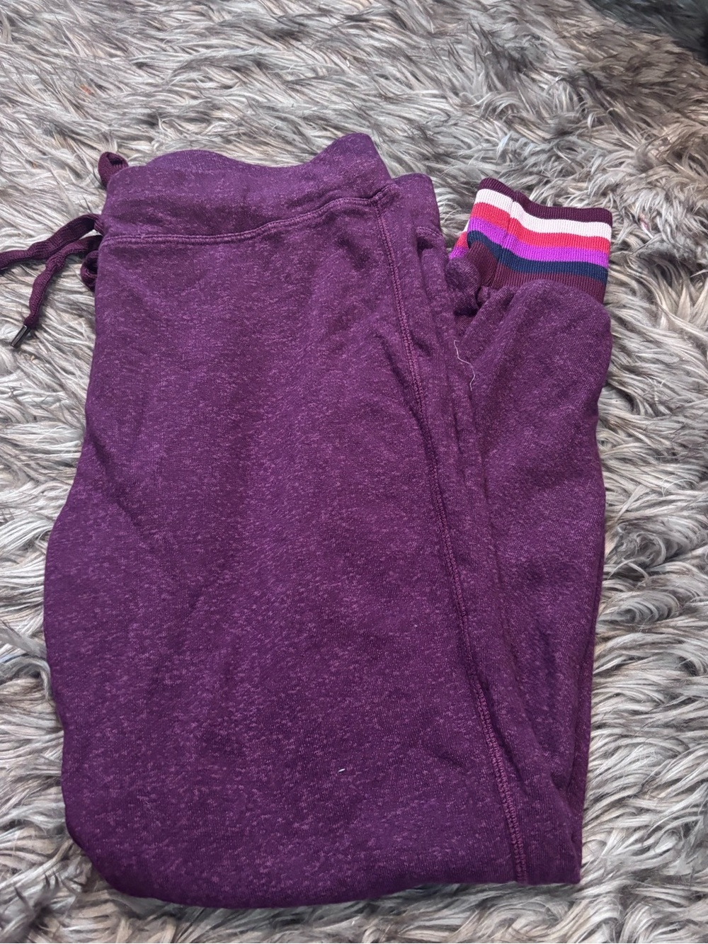 Sundry Multicolour Ribbed Sweatpants in Wine Size Medium Size 2 - Picture 2 of 6